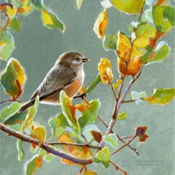 Animal Painting - pájaros bushtit